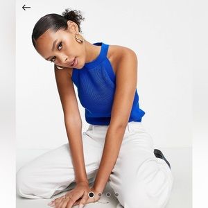 & Other Stories knitted fitted tank top in Cobalt blue